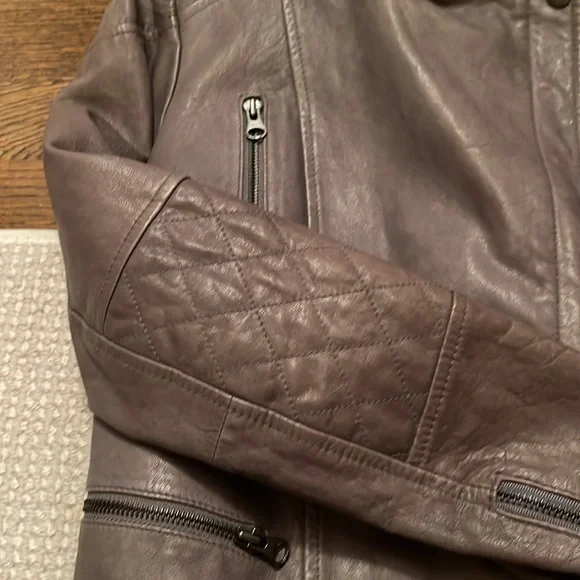 Vince XS leather jacket gray; worn once
